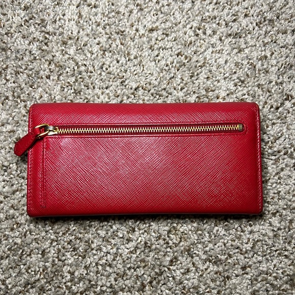PRADA Red Leather Saffiano Wallet 1MH132 - Picture 9 of 16